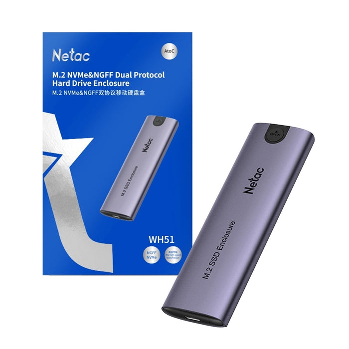 Netac USB3.1 M.2 NVMe/SATA Aluminum External Enclosure