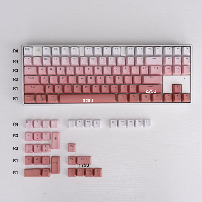 Pink Gradient OEM Profile Doubleshot PBT Backlit Keycaps
