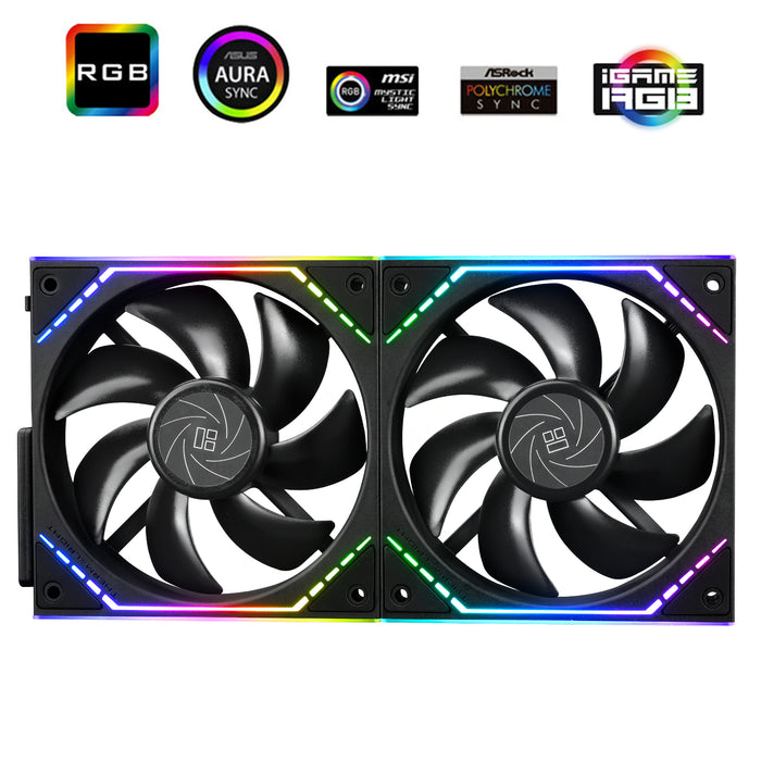 Thermalright TL-M12Q X2 Black A-RGB 120mm PWM Dual Pack