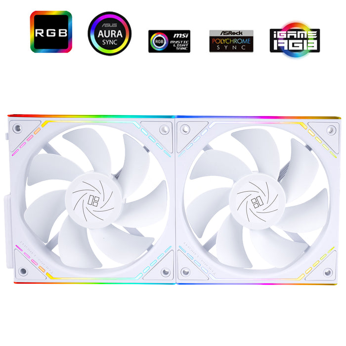 Thermalright TL-M12QRW X2 White A-RGB Reverse 120mm PWM Dual Pack