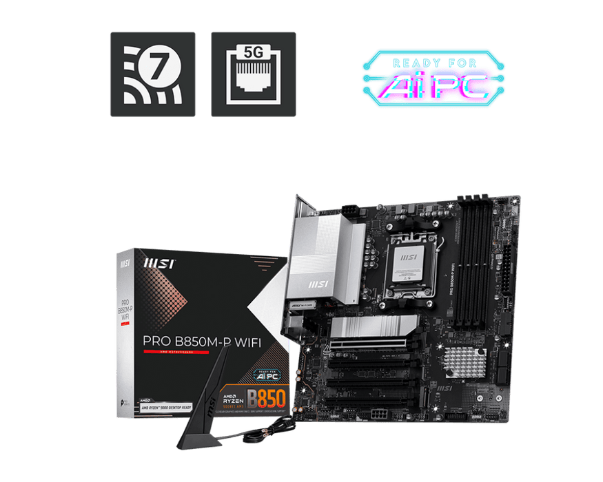 MSI PRO B850M-P WIFI Micro-ATX AM5 Motherboard