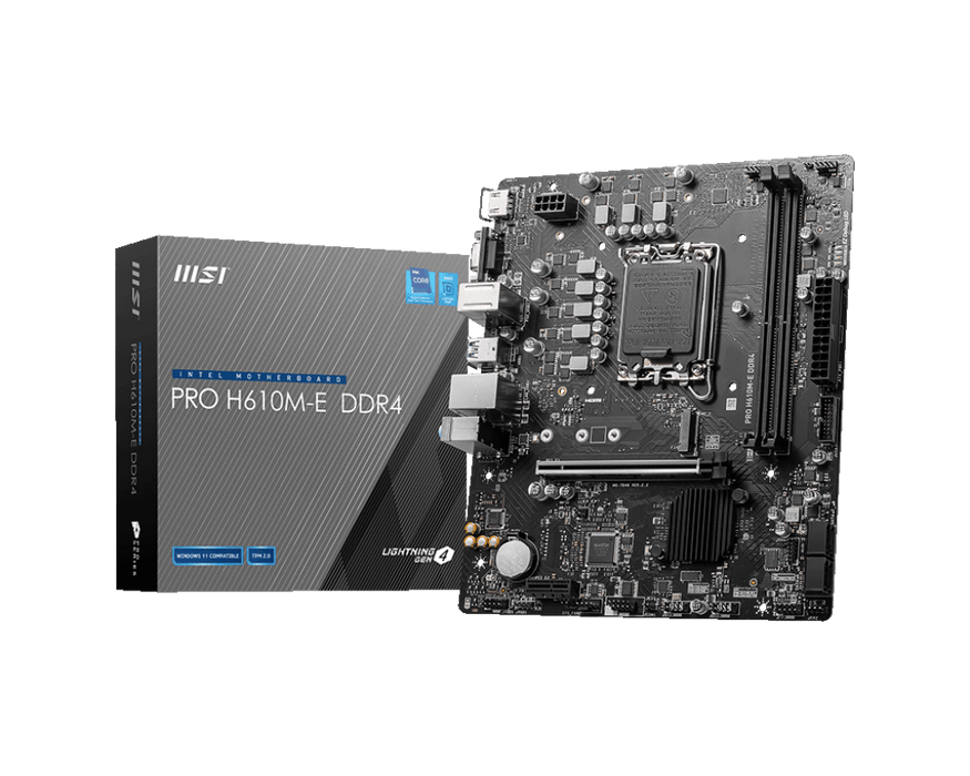 MSI PRO H610M-E DDR4 Micro ATX LGA1700 Motherboard