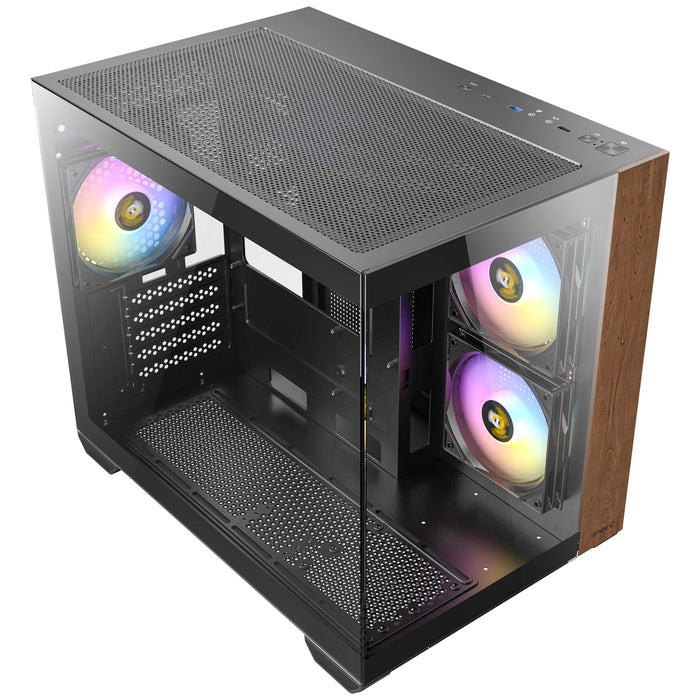 Antec CX600M Mini Wood ARGB Black mATX PC Case