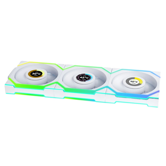 Lian-Li UNI SL120 Wireless LCD A-RGB White 120mm Triple Pack