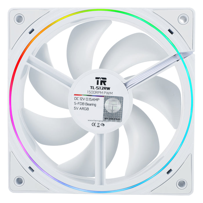 Thermalright TL-S12RW White Reverse A-RGB 120mm PWM Fan OEM
