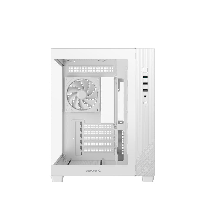 DeepCool CG330 3F ARGB White Dual-Chamber Micro-ATX Tower Case