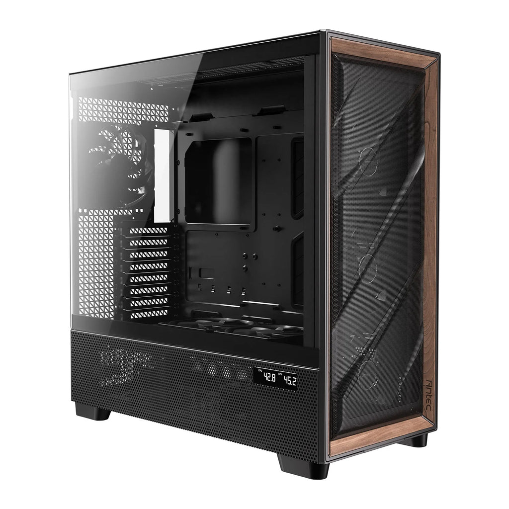 Antec FLUX PRO Mesh Black Wood ATX PC Case — Computer Orbit