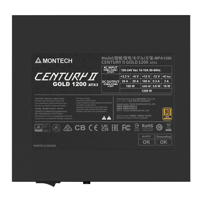 1200W Montech Century II ATX 3.1 Gold Modular PSU