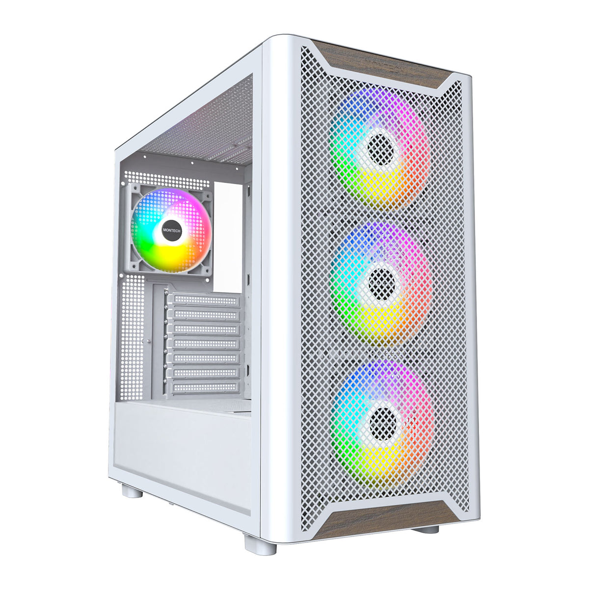 Montech XR Wood A-RGB White ATX Case — Computer Orbit
