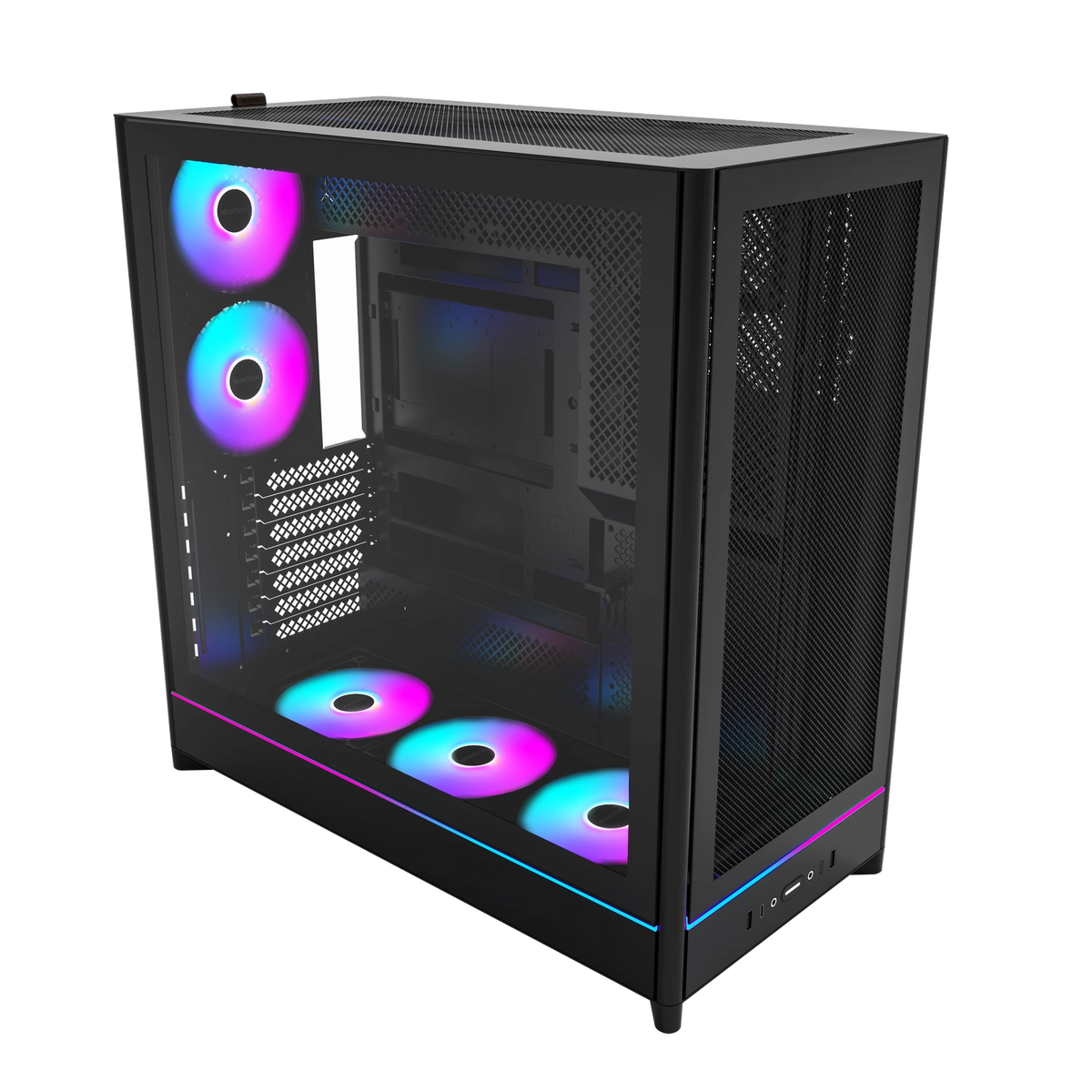 Montech HS01 PRO ARGB Reversible Black ATX Case — Computer Orbit
