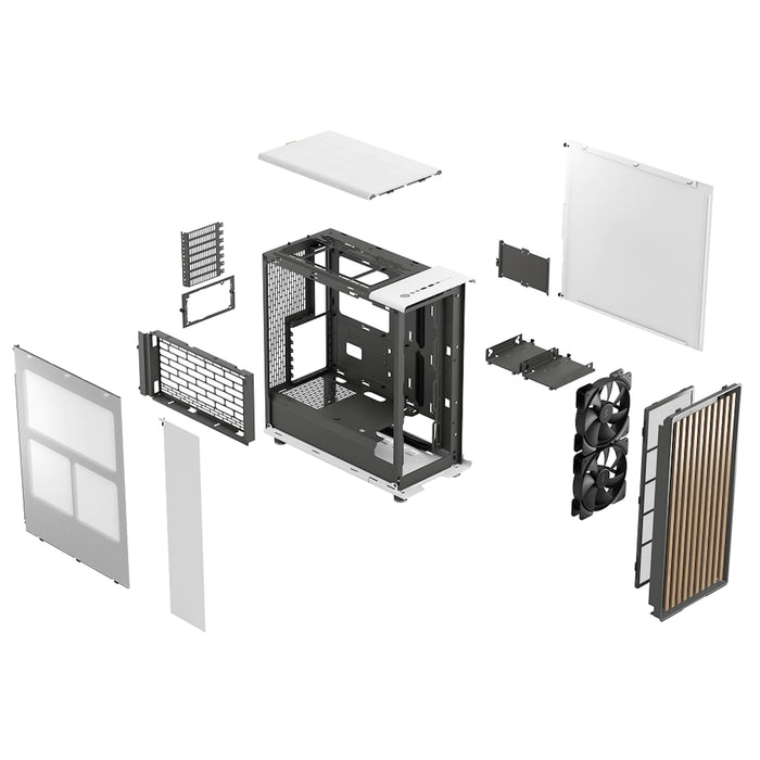 Computer Mesh White Fractal Design North Chalk White Mesh ATX Case — Computer Orbit