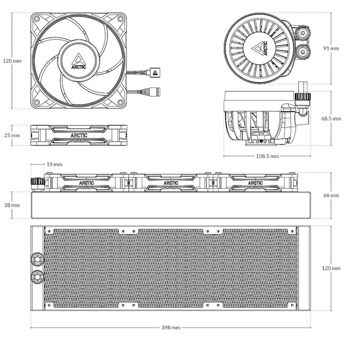 Arctic Liquid Freezer III Pro ARGB White 360mm AIO Liquid Cooler