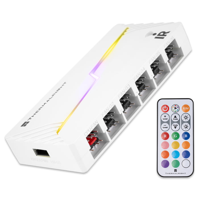 Thermalright 12-Port IR White PWM Fan and A-RGB SATA Powered Hub