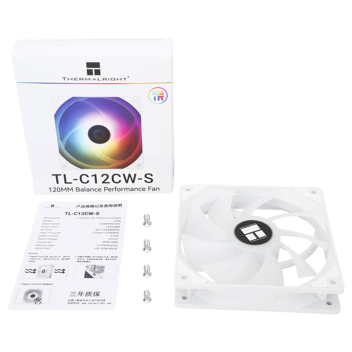 Thermalright TL-C12CW-S White A-RGB 120mm PWM Fan
