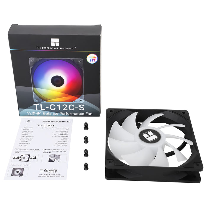 Thermalright TL-C12C-S Black A-RGB 120mm PWM Fan