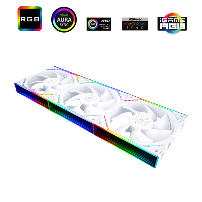 Thermalright TL-M12QW X3 White A-RGB 120mm PWM Triple Pack