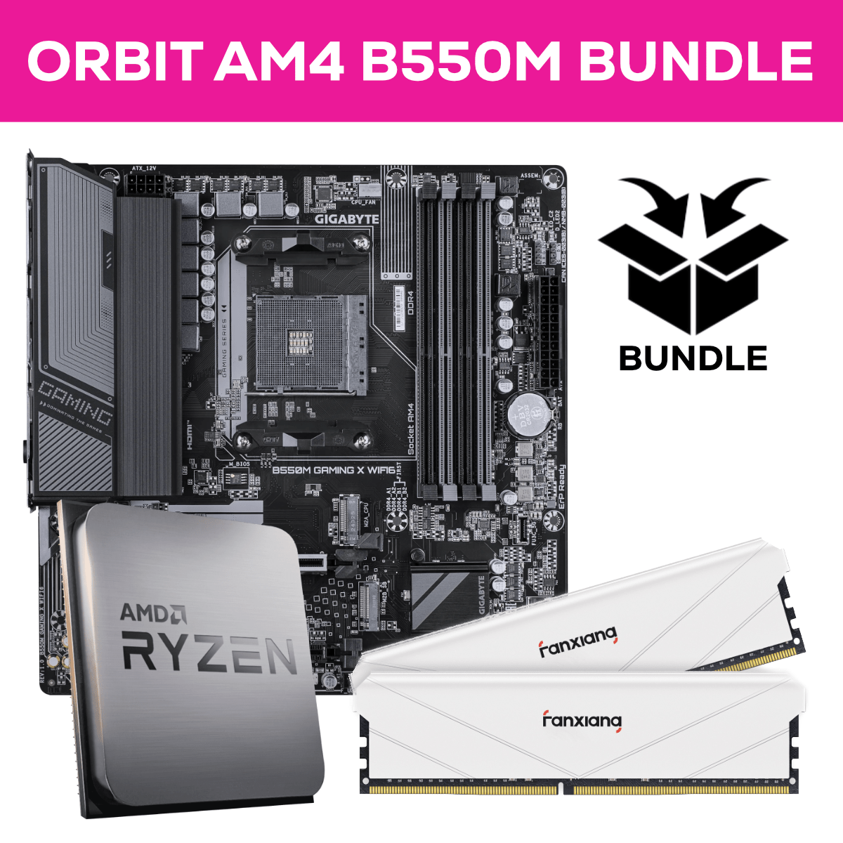 Orbit Ryzen AM4 Bundle - 32GB (2x16GB) 3200MHz DDR4 RAM & Gigabyte