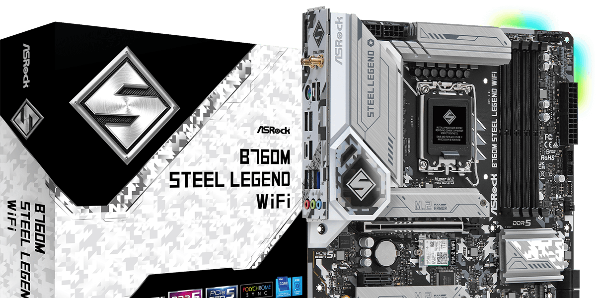 ASRock B760M Steel Legend WIFI DDR5 mATX LGA1700 Motherboard