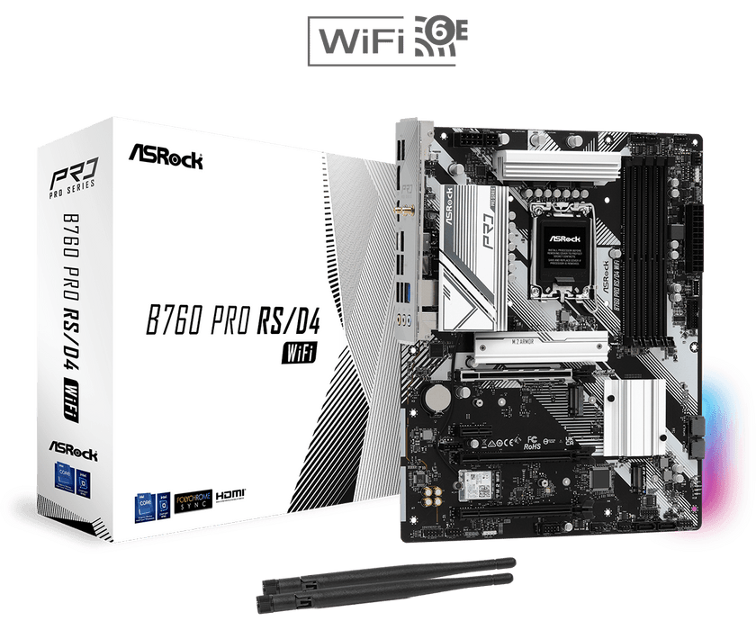 ASRock B760 PRO RS/D4 WIFI DDR4 ATX LGA1700 Motherboard