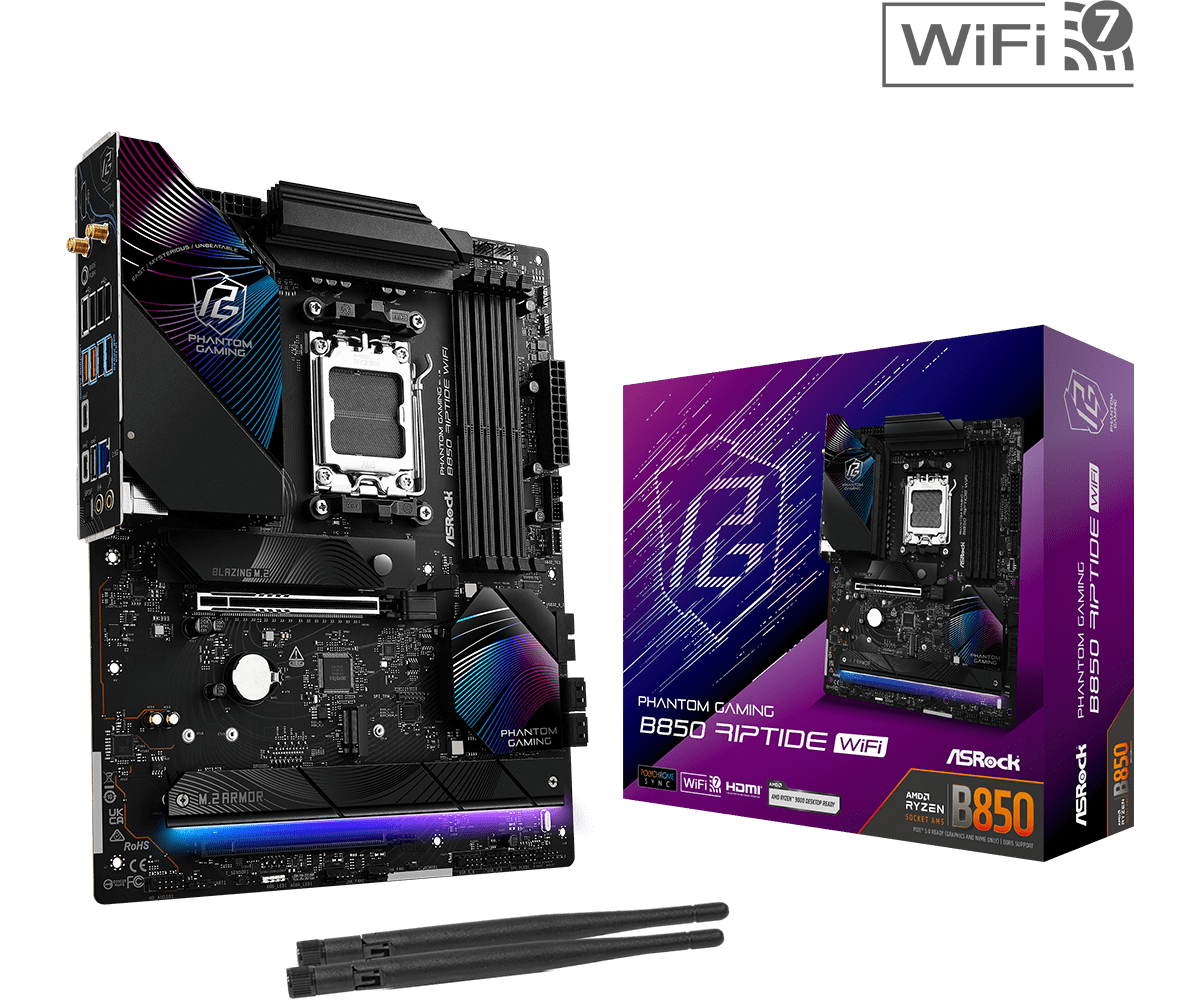 ASRock B850 Riptide WiFi ATX AM5 Motherboard — Computer Orbit