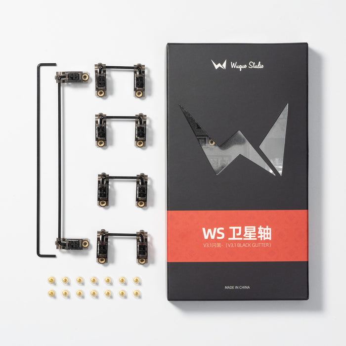 Wuque Studio WS Stabs V3.1  Black Glitter 1.6mm Screw-In Stabilisers