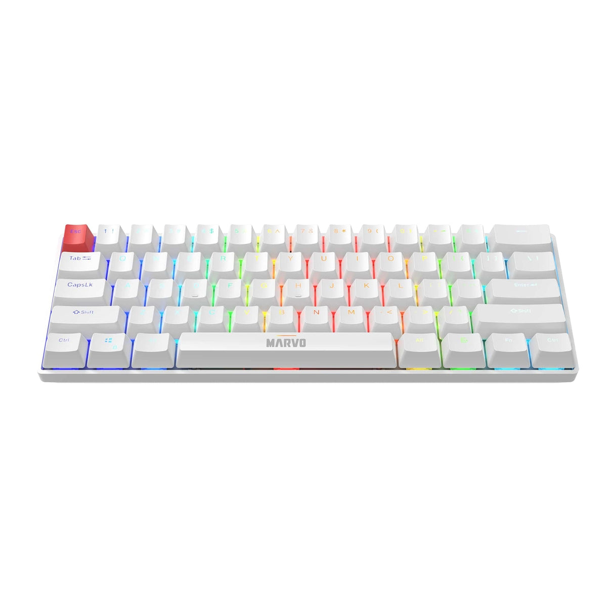 Marvo Scorpion KG933G Saber 61 White RGB 60% Red Switch Keyboard ...