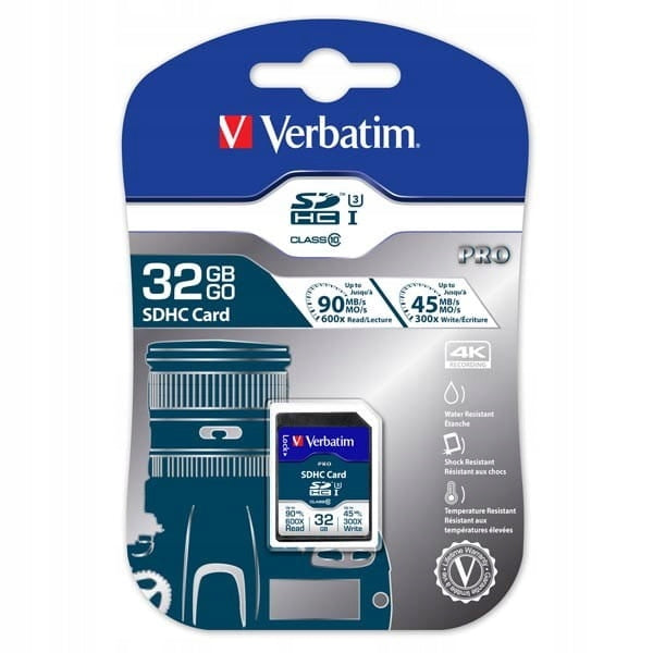 32GB Verbatim Pro U3 SDXC Class 10 SD Card