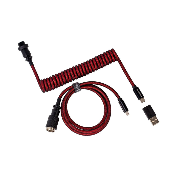 Keychron Premium Red Straight Coiled Aviator Cable USB-C