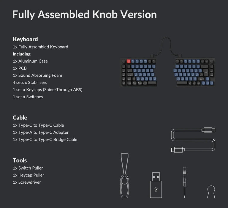Keychron Q11 Knob Carbon Black RGB Split Ergo ISO UK K Pro Banana