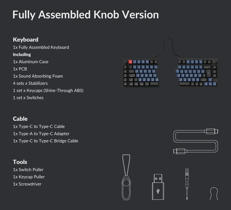 Keychron Q11 Knob Carbon Black RGB Split Ergo ISO UK K Pro Brown