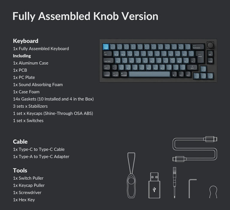 Keychron Q2 Pro Knob Carbon Black RGB 65% ISO UK K Pro Banana