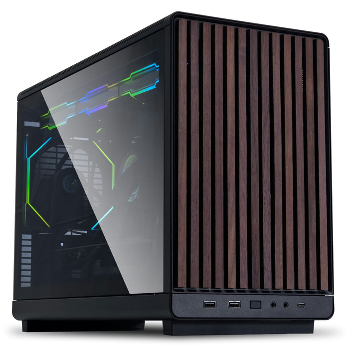 Lian Li Dan Cases A3-mATX Wood Glass Micro ATX Case Black