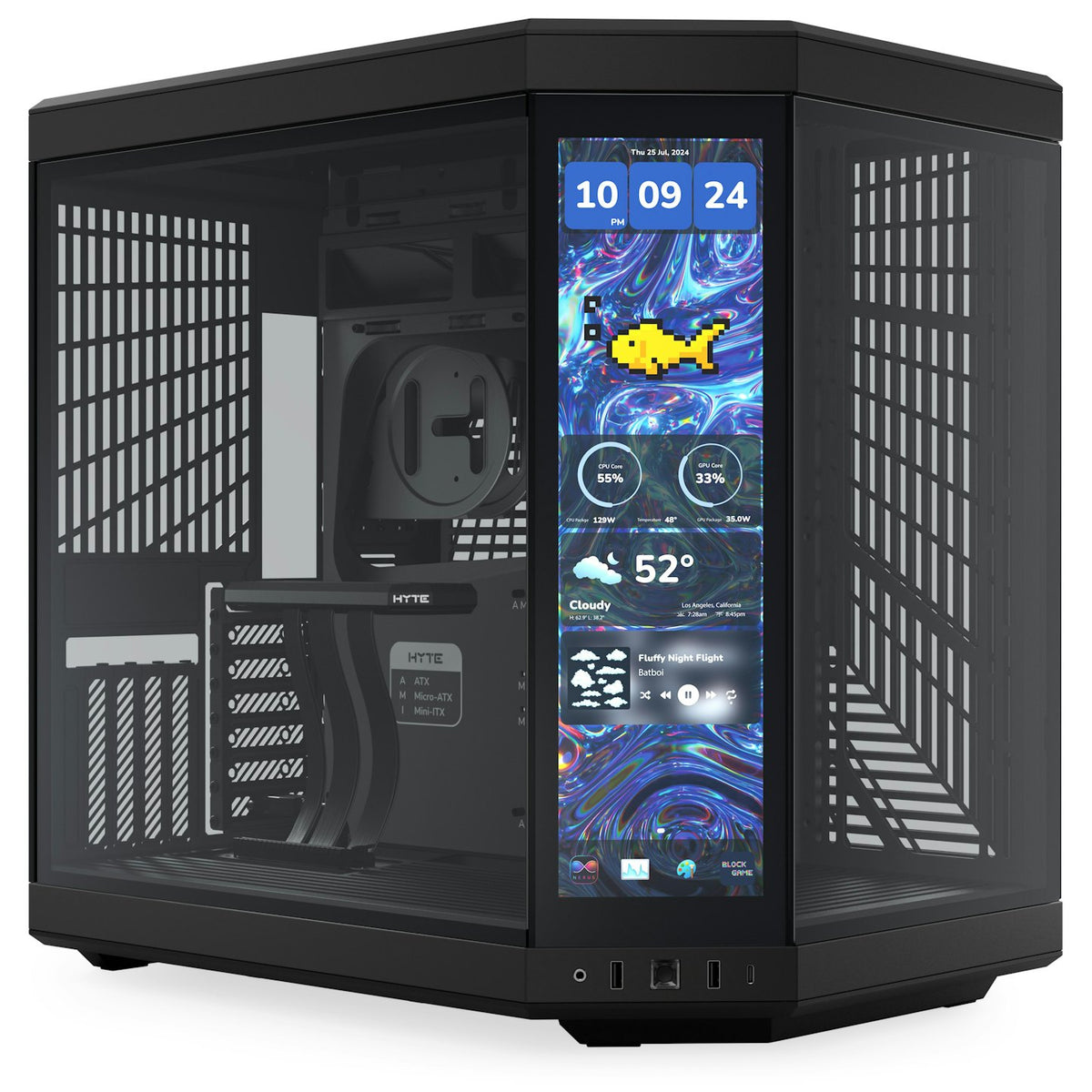 Hyte Y70 Touch Infinite Black Dual Chamber ATX PC Case — Computer Orbit