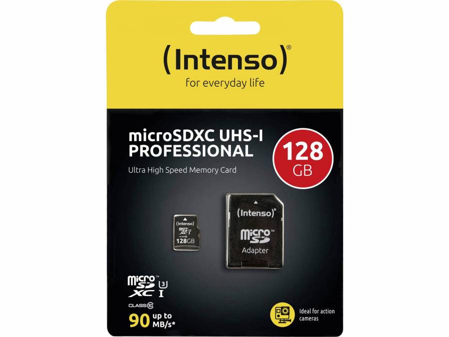 128GB Intenso U3 Pro MicroSD Card