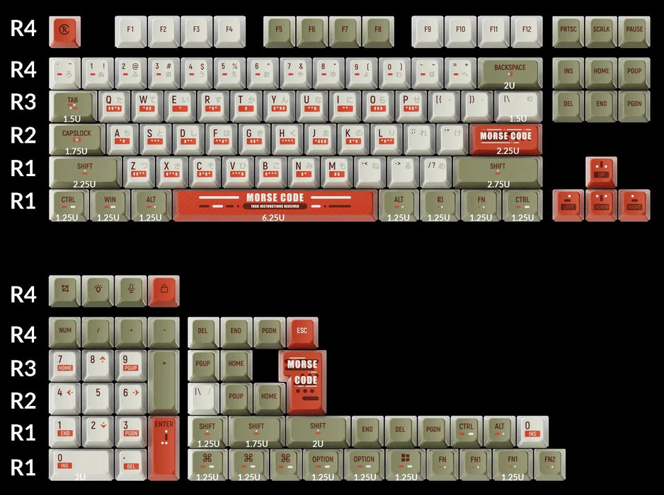Keychron Morse Code OEM Dye-Sub PBT Keycap Set