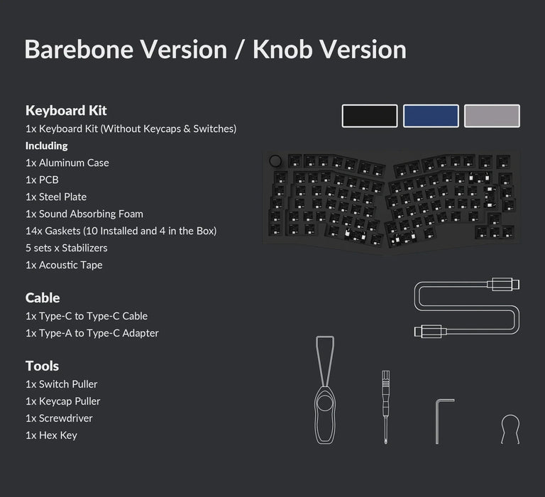 Keychron Q10 Knob  Carbon Black Alice Layout RGB ISO Barebones