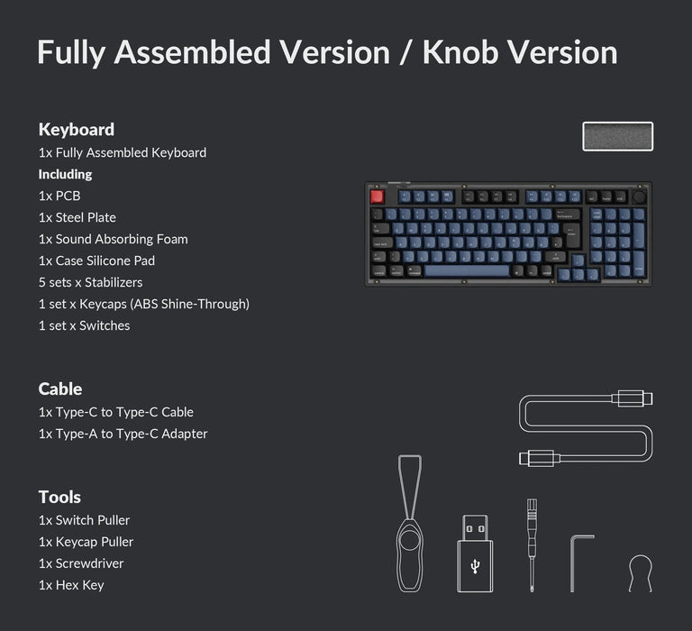 Keychron V5 Knob Frosted Black RGB 96% ISO UK K Pro Red