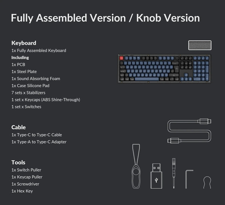 Keychron V6 Knob Frosted Black RGB Fullsize ISO UK K Pro Brown