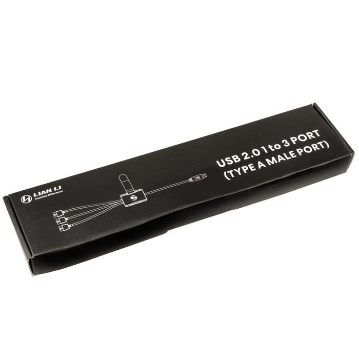 Lian Li 3-Way Internal USB 2.0 to External USB-A Hub Black