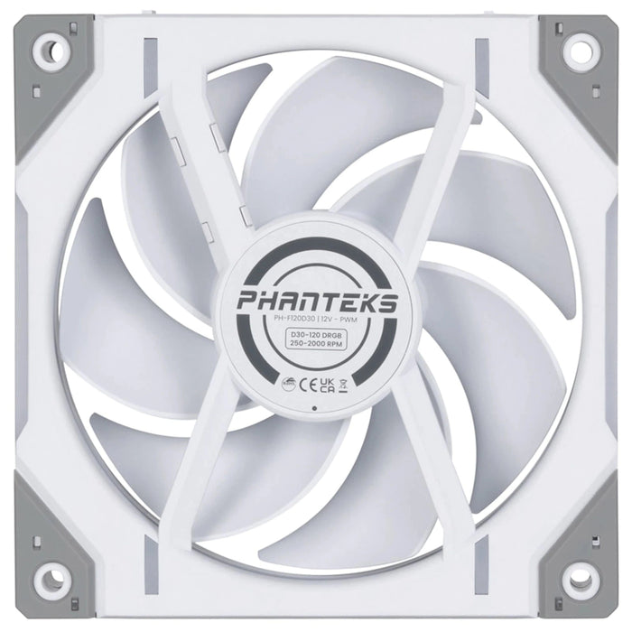 Phanteks D30 White D-RGB 120mm PWM Fans Triple Pack