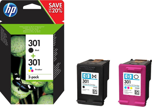 HP 301 COMBO 2 PACK INK CARTRIDGES