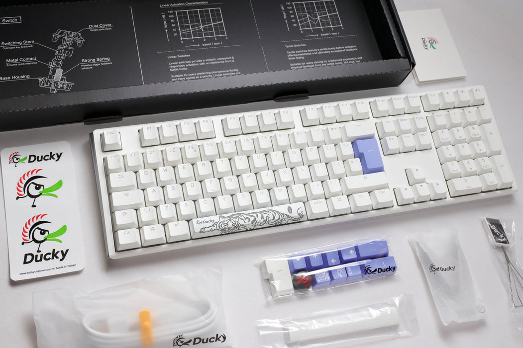 Ducky One 3 Pure White UK ISO RGB Cherry MX Black
