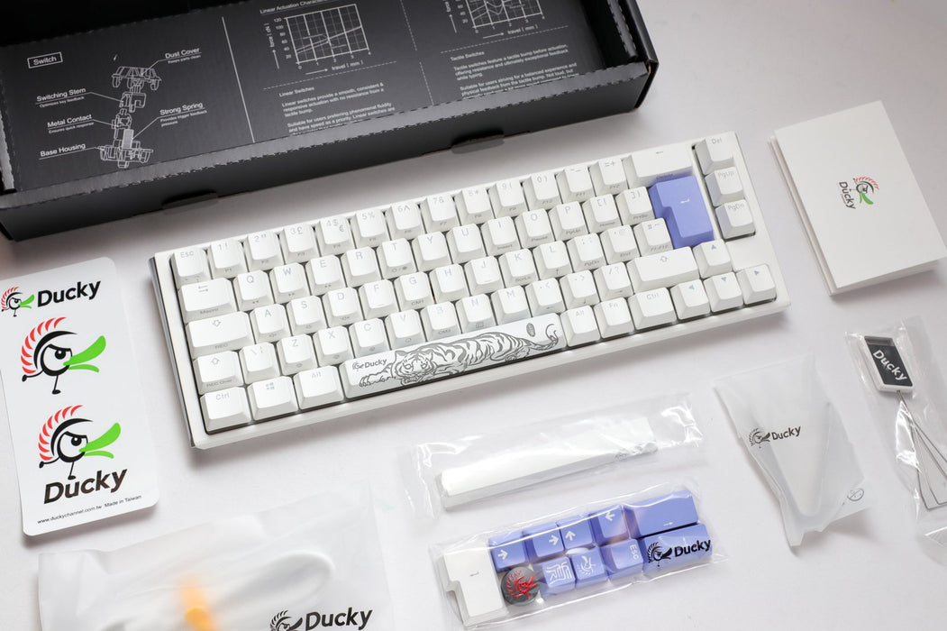 Ducky One 3 SF Pure White UK ISO RGB Cherry MX Silent Red