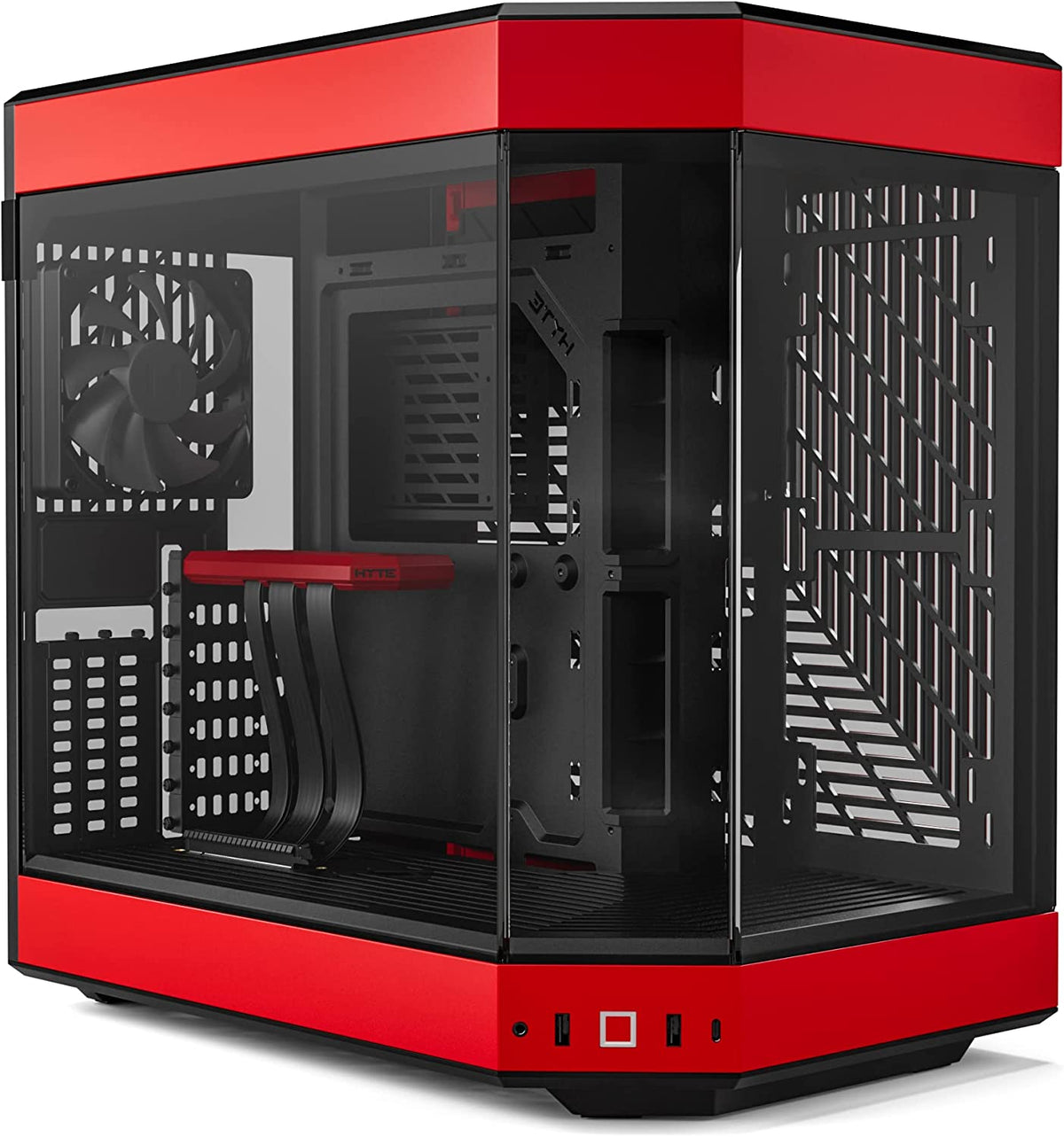 HYTE Y60 Dual Chamber ATX PC Case Black/Red — Computer Orbit