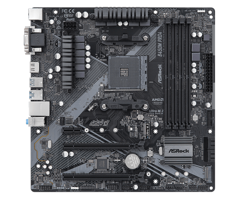 ASRock B450M Pro4 R2.0 Micro-ATX AM4 Motherboard