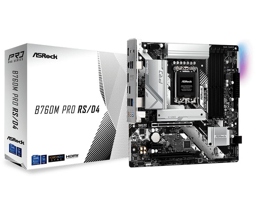 ASRock B760M Pro RS/D4 DDR4 Micro ATX Motherboard
