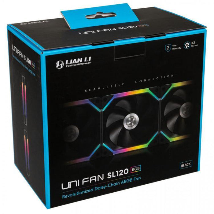 Lian-Li UNI FAN SL120 Addressable RGB Black 120mm Triple Pack