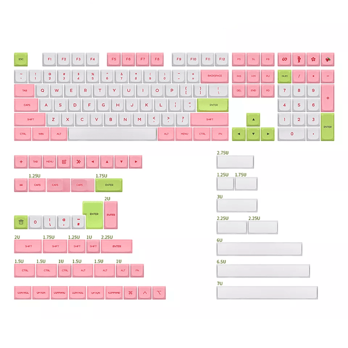 Skyloong Pink-White-Green GSA Profile Dye-Sub PBT Keycaps