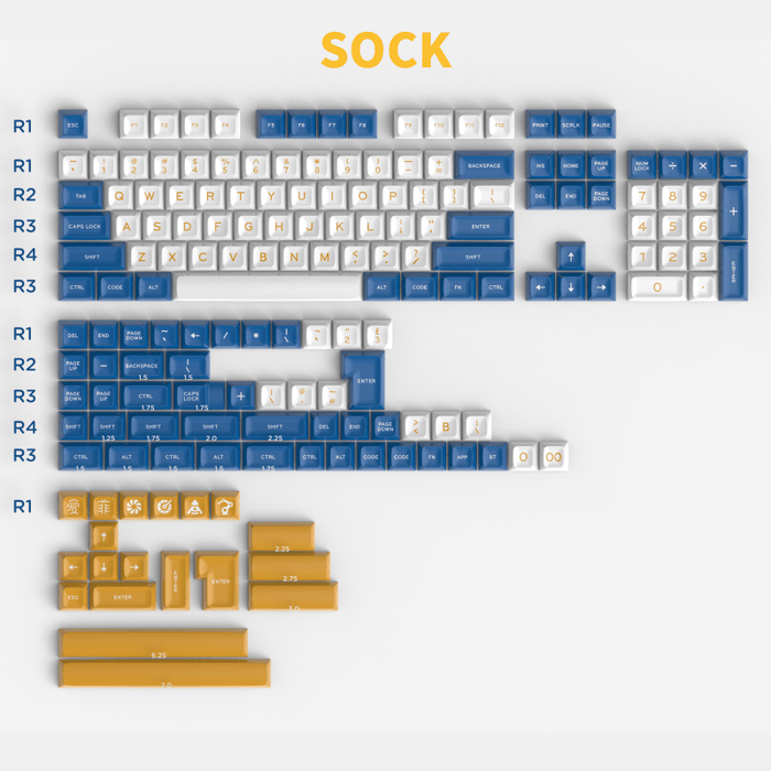 Aifei Sock SA Profile Doubleshot ABS Keycaps