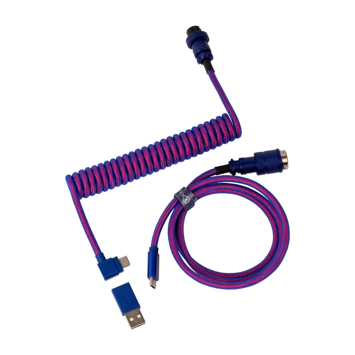 Keychron Premium Purple Angled Coiled Aviator Cable USB-C